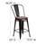 Flash Furniture CH-31320-24GB-BQ-WD-GG Black-Antique Gold Metal Curved Back With Vertical Slat Counter Height Bar Stool