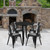 Flash Furniture CH-51090TH-4-18ARM-BK-GG 30" Dia. x 29 1/2" H Black Metal Round Table and 4 Chair Set