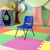 Flash Furniture RUT-14-NVY-BLACK-GG Blue Plastic Vented Back Hercules Series Student Shell Stacking Chair