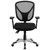 Flash Furniture GO-WY-89-GG Black Fabric Mesh Padded Arms Mid Back Design Swivel Task Chair