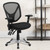 Flash Furniture GO-WY-89-GG Black Fabric Mesh Padded Arms Mid Back Design Swivel Task Chair
