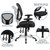 Flash Furniture GO-WY-89-GG Black Fabric Mesh Padded Arms Mid Back Design Swivel Task Chair
