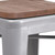 Flash Furniture CH-31320-30-SIL-WD-GG Silver Textured Wood Seat With Galvanized Steel Backless Bar Stool