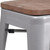 Flash Furniture CH-31320-30-SIL-WD-GG Silver Textured Wood Seat With Galvanized Steel Backless Bar Stool