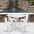 Flash Furniture ET-CT002-4-70-WH-GG White Steel Square Table Set with 4 Chairs