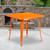 Flash Furniture ET-CT002-1-OR-GG 31.5" W Orange Smooth Top Galvanized Steel Powder Coat Finish Square Table
