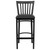 Flash Furniture XU-DG6R8BSCH-BAR-BLKV-GG Black Vinyl With Schoolhouse Back Steel Black Powder Coated Frame Hercules Series Restaurant Bar Stool
