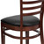 Flash Furniture XU-DGW0005LAD-MAH-BLKV-GG Wood Ladder Back Black Vinyl Upholstered Seat Hercules Series Restaurant Chair