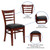 Flash Furniture XU-DGW0005LAD-MAH-BLKV-GG Wood Ladder Back Black Vinyl Upholstered Seat Hercules Series Restaurant Chair