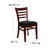 Flash Furniture XU-DGW0005LAD-MAH-BLKV-GG Wood Ladder Back Black Vinyl Upholstered Seat Hercules Series Restaurant Chair