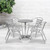 Flash Furniture TLH-ALUM-24RD-017BCHR4-GG 27.5" H Steel Round Seating Set with 4 Chairs