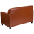 Flash Furniture BT-827-2-CG-GG Cognac LeatherSoft with Black Wood Feet Hercules Diplomat Series Reception Loveseat