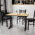 Flash Furniture XU-NATTB-3042-T0522-GG 42"W x 30"D x 31-1/8"H Melamine Core With Natural Laminate Finish Cast Iron Column With Black Powder Coated Finish Rectangular Dining Height Table