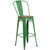 Flash Furniture CH-31320-30GB-GN-WD-GG Green Metal Curved Back With Vertical Slat Bistro Style Bar Stool