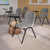 Flash Furniture RUT-EO1-GY-RTAB-GG Gray Flip-Up Right Handed Plastic Tablet Arm Seat and Back Hercules Series Ergonomic Shell Chair