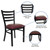 Flash Furniture XU-DG694BLAD-BURV-GG Metal Ladder Back Burgundy Vinyl Upholstered Seat Hercules Series Restaurant Chair