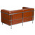 Flash Furniture ZB-REGAL-810-2-LS-COG-GG Cognac LeatherSoft With Integrated Stainless Steel Legs Hercules Regal Series Loveseat