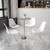 Flash Furniture CH-6-GG 23.5" Dia. Clear Glass Top Chrome Base with Protective Plastic Ring Round Table