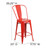 Flash Furniture CH-31320-24GB-RED-GG Red Galvanized Steel Counter Height Bar Stool