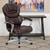 Flash Furniture GO-901-BN-GG Brown Bonded Leather Padded Arms High Back Design Executive Swivel Office Chair