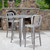 Flash Furniture CH-51090BH-2-30VRT-SIL-GG 30" Dia. x 41" H Silver Metal Round Bar Height Table and 2 Bar Stool Set