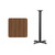 Flash Furniture XU-WALTB-2424-T2222B-GG Walnut Laminate Square Top PVC T-Mold Edge Table
