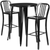 Flash Furniture CH-51090BH-2-30VRT-BK-GG 30" Dia. x 41" H Black Metal Round Bar Height Table and 2 Bar Stool Set