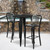 Flash Furniture CH-51090BH-2-30VRT-BK-GG 30" Dia. x 41" H Black Metal Round Bar Height Table and 2 Bar Stool Set