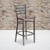 Flash Furniture XU-DG697BLAD-CLR-BAR-MAHW-GG Mahogany Finish Seat With Ladder Back Steel Clear Coated Frame Hercules Series Restaurant Bar Stool