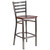 Flash Furniture XU-DG697BLAD-CLR-BAR-MAHW-GG Mahogany Finish Seat With Ladder Back Steel Clear Coated Frame Hercules Series Restaurant Bar Stool