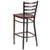 Flash Furniture XU-DG697BLAD-CLR-BAR-MAHW-GG Mahogany Finish Seat With Ladder Back Steel Clear Coated Frame Hercules Series Restaurant Bar Stool