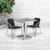 Flash Furniture TLH-ALUM-28SQ-020BKCHR2-GG Black Steel Square Table Set with 2 Chairs