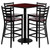 Flash Furniture MD-0014-GG 30" Dia. x 42" H Mahogany Laminate Finish Square Table Set with 4 Metal Ladder Back Bar Stools
