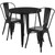 Flash Furniture CH-51090TH-2-18CAFE-BK-GG 30" Dia. x 29 1/2" H Black Metal Round Table and 2 Chair Set