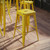 Flash Furniture ET-BT3503-30-YL-GG 30" H Yellow Galvanized Steel with Drain Hole Seat Bar Stool
