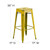 Flash Furniture ET-BT3503-30-YL-GG 30" H Yellow Galvanized Steel with Drain Hole Seat Bar Stool