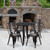 Flash Furniture CH-51090TH-4-18CAFE-BQ-GG 30" Dia. x 29 1/2" H Black and Antique Gold Metal Round Table and 4 Chair Set