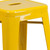Flash Furniture CH-31320-24-YL-GG Yellow Galvanized Steel Counter Height Backless Bar Stool