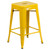 Flash Furniture CH-31320-24-YL-GG Yellow Galvanized Steel Counter Height Backless Bar Stool