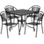 Flash Furniture CO-35SQ-03CHR4-BK-GG 35.5" W x 35.5" D x 28.75" H Black Steel Square Patio Table Set with 4 Chairs