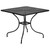 Flash Furniture CO-35SQ-03CHR4-BK-GG 35.5" W x 35.5" D x 28.75" H Black Steel Square Patio Table Set with 4 Chairs