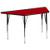 Flash Furniture XU-A3060-TRAP-RED-T-A-GG 57.5" W x 26.25" D x 21.12" - 30.12" Adjustable Height Trapezoid Red Activity Table