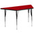 Flash Furniture XU-A3060-TRAP-RED-T-A-GG 57.5" W x 26.25" D x 21.12" - 30.12" Adjustable Height Trapezoid Red Activity Table