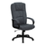 Flash Furniture BT-9022-BK-GG Gray Padded Arms Heavy Duty Black Nylon Base Mid Back Design Executive Swivel Office Chair