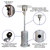 Flash Furniture NAN-HSS-AGH-SL-GG Silver Portable Stainless Steel Frame Outdoor Patio Heater - 40,000 BTU