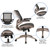 Flash Furniture BL-8801X-GG Black Padded Arms Heavy Duty Melrose Fold Nylon Base Executive Swivel Chair