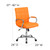 Flash Furniture GO-2240-ORG-GG Orange Vinyl Padded Arms Mid Back Design Executive Swivel Office Chair