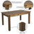 Flash Furniture XA-F-60X38-GG 60" W x 38" D Solid Pine Rustic Stained Finish Rectangular Farm Dining Table