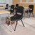Flash Furniture RUT-EO1-BK-GG Black Metal Frame Vented Back Hercules Series Ergonomic Shell Stacking Chair