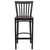 Flash Furniture XU-DG6R8BSCH-BAR-MAHW-GG Mahogany Finish Seat With Schoolhouse Back Steel Black Powder Coated Frame Hercules Series Restaurant Bar Stool